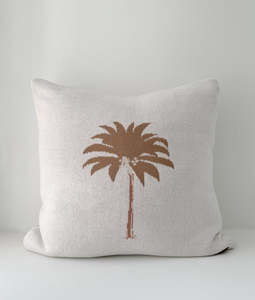 For The Little Ones: Khaki Palm Cushion Cover 50x50cm | Bengali Collections