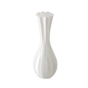 For The Green Finger: 3D Printed Fluted Vase – Minimalist White Modern Decor Piece