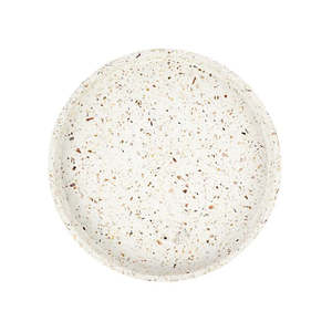 For The Foodie: Terrazzo Round Tray in Seashell by ZAKKIA | Sealed Decor Tray