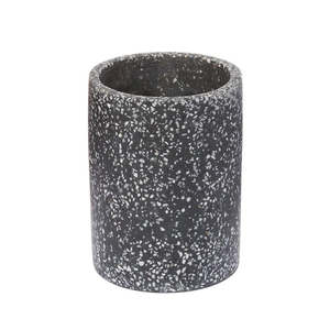 For The Green Finger: Terrazzo Vessel - Polystone Vase & Storage - Black | Zakkia