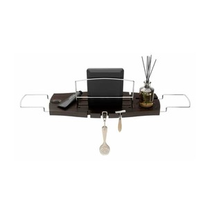 Gift Ideas For The Homebody: AQUALA Extendable Bath Caddy & Tray in Walnut by Umbra