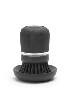 For The Minimalist: SOAP DISPENSING DISH BRUSH, DARK GREY