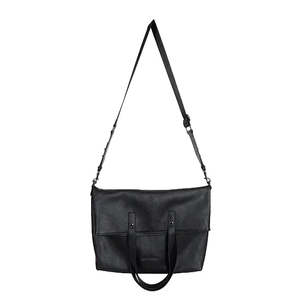 Total Black Leather Tote Bag - Federation