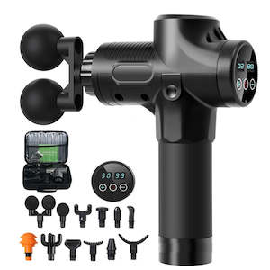 Massager: 12V Professional Massage Gun With Portable Bag Electric Percussion Fascia Gun Tissue Muscle Relax Pain Relief Fitness Shaping