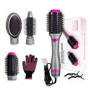 Hair Accessories: Kinseibeauty One Step Hair Blower Brush Hot Air Paddle Styling Brush Negative Ion Generator Curling Combair Straight hair comb