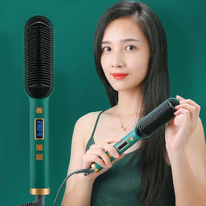 Hair Accessories: 2 In 1 Electric Professional Negative Ion Hair Straightener Brush Curling Comb with Lcd Display Hair Curling Tool Straight Brush