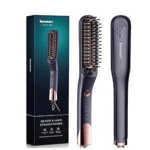 Hair Accessories: Kensen beard straightener Brush Comb Hair Straightener Men Quick Beard Straightening Curling Styling Negative Iron Heating Comb