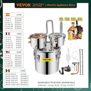 VEVOR 12L 20L 30L 50L Alcohol Brewing Distiller DIY Moonshine Apparatus Stainles&hellip;