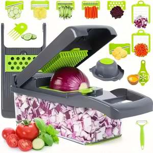 Kitchen Appliance: 14/16 in 1 Multifunctional Vegetable Chopper Handle Food Grate Food Chopper Vegetable Slicer Dicer Cut Kitchen Items cocina