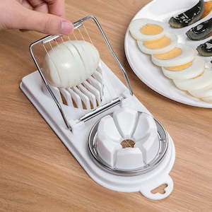 Kitchen Appliance: Multifunctional Egg Slicers Stainless Steel Slicer Fancy Splitter Egg Cutting Tool Home Two In One Egg Cutter Kitchen Gadgets