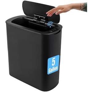 Home Accessories: 5 Gallon Automatic Bathroom Trash Can, Touchless Motion Sensor Garbage Can with Lid, Smart Plastic Slim Wastebasket for Bathroom