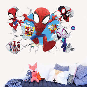 Home Accessories: Cute mini Spiderman Super Heroes Wall Stickers For Kids Room Decoration Home Bedroom PVC Decor Cartoon Movie Mural Art Decals