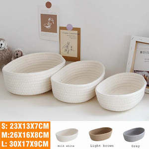 Home Accessories: 면 끈 수납함 Nordic Cotton Rope Woven Storage Baskets Organize Boxs Desktop Sundries Organize Basket Sundries Key Cosmetics Storage