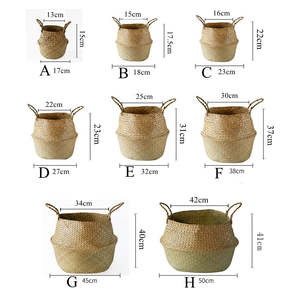 Home Accessories: Zerolife Seaweed Wicker Basket Rattan Hanging Flower Pot Dirty Clothes Basket Storage Basket Cesta Mimbre Basket Picnic Basket