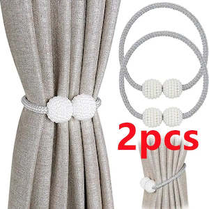 Home Accessories: 2/4PCS Pearl Magnetic Curtain Clip Curtain Holders Tie Back Buckle Clips Hanging Ball Buckle Tie Back Curtain Decor Accessories