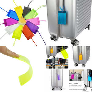 T: 10PCS Soft Pvc Travel Luggage Tag  Airplane Color Silicone Wholesale Suitcase Label Accessories Bag Name Tag Card Sleeve