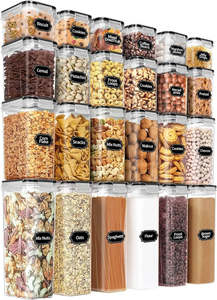 Kitchen Accessories: Airtight Food Storage Containers Set with Lids Kitchen Pantry Organization Plastic Leak-proof Canisters for Cereal Flour