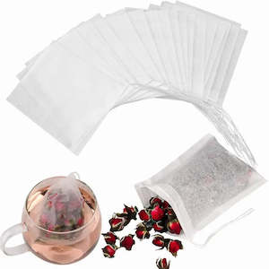 Kitchen Accessories: 100pcs/Lot Disposable Teabags Non-woven Fabric Tea Filter Bags for Spice Tea With Draw String Filter Paper for Herb Loose Tea