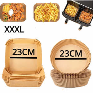 Kitchen Accessories: 100PCS Large Air Fryer Disposable Paper Liner Square 23cm Non-stick Airfryer Parchment Baking Paper for Cooking Steaming Basket
