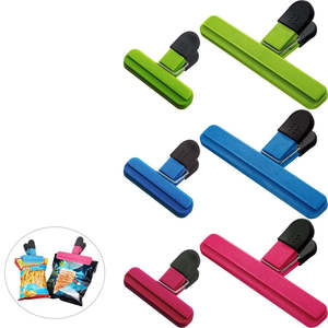 Kitchen Accessories: LMETJMA Large Chip Bag Clips Plastic Assorted Sizes Food Bag Clips Tight Seal Grip Food Clips for Coffee Bread Bags KC0327