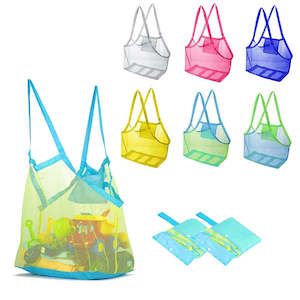 Laundry Bags: Children Sand Away Protable Mesh Bag Kids Toys Storage Bags Swimming Large Beach Bag for Towels Women Cosmetic Makeup Bag сумка