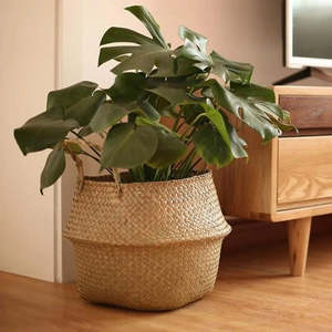 Laundry Bags: Seaweed Wicker Basket Rattan Hanging Flowerpot  Dirty Clothes    Storage    WF1015