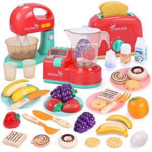Kids Toy: WizKidz Kids Toy Kitchen Utensils Play Set Mixer Blender Toaster Sounds Lights Toddler Accessories for Boys & Girls Kitchen Fun