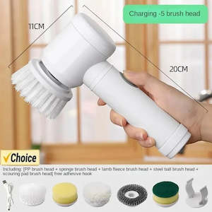 Electric Spin Scrubber,Bathroom Cleaning Brush Power Scrubber with 5 Replaceable&hellip;