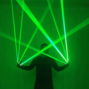 Gloves: Green Laser Gloves 523nm Big Beam Lazer Dancing Stage Glove Glasses LED Flash Finger Palm Light Dress Up LED Robot Suit