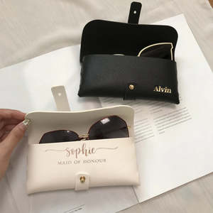 Apparel Accessories: Personalized Handmade Glasses Case Wedding Bridesmaid Gifts Custom Soft Leather Case Honeymoon Birthday Bride to be Travel Gifts