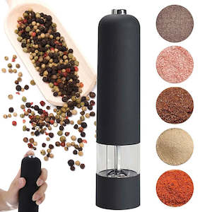 Black Electric Automatic Salt and Pepper Grinder Spices Mill Kitchen Tool Batter&hellip;