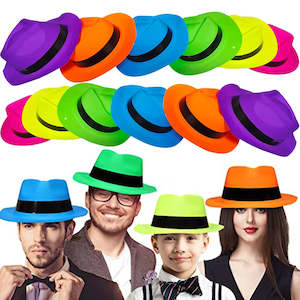 Decoration Accessories: 6 12 24 30 pcs Neon Party Supplies Neon Formal Hats Glow in The UV Light Party Fluorescent Hat UV Light Party Decorations Adults