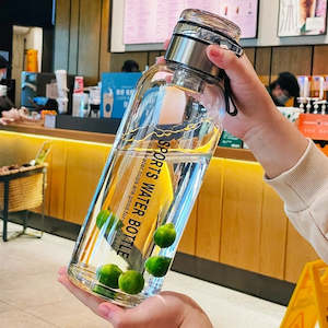 Water Bottles: 2L Large Capacity Glass Water Bottle Transparent Milk Juice Cup Outdoor Portable Leakproof Drinkware Tea Water Glass Bottle 2L
