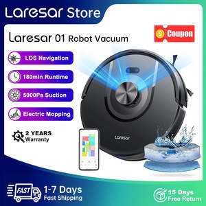Home Appliance: Laresar 01 Robot Vacuum Cleaner Mop LDS Lidar Navigation 5000Pa Smart Planned Mapping Home Floor Washing Carpet Pet Hair Clean