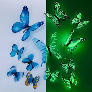 New 12Pcs Fashion 3D Luminous Butterfly Creative Wall Sticker For DIY Wall Stick&hellip;