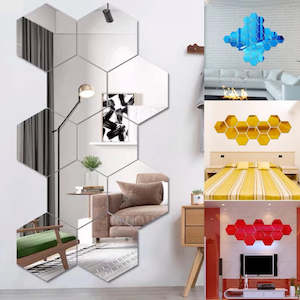 Home Decor 1: 6/12Pcs Hexagon Acrylic Mirror Wall Stickers Home Decor DIY Removable Mirror Sticker Living-Room Decal Art Ornaments For Home