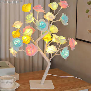 Table Lamp Flower Tree 24 Heads Rose Lamps Fairy Desk Night Lights USB Operated &hellip;