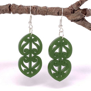 Products: Kowhaiwhai Double Heart Earrings