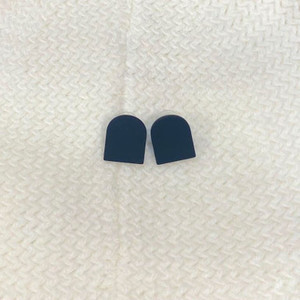Black Square Oval Earrings