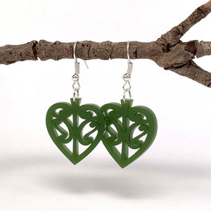 Kowhaiwhai Heart Earrings