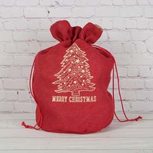 Red Hessian Santa Sack