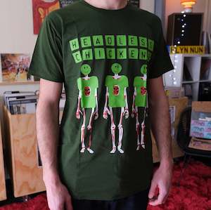 Headless Chickens - Three Skeletons T-Shirt (Forest Green)