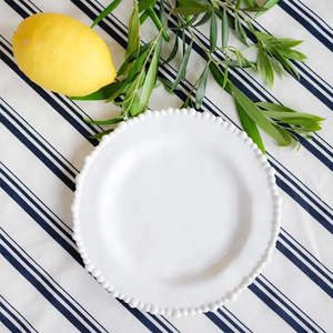 Homewares: Melamine Pearl dinner plate white