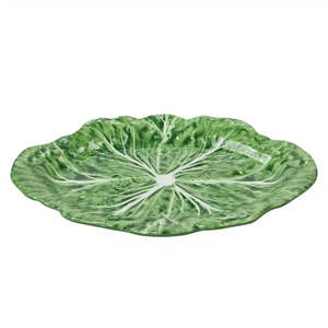 Homewares: Melamine cabbage oval platter green 40 cm