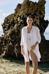 Eb + I’ve Mirama shirt dress linen white