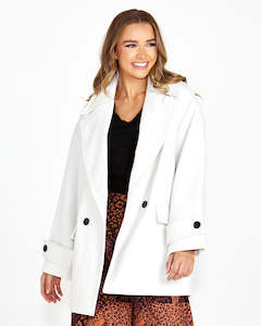 Sale 1: Sass Astra boyfriend coat ivory