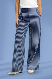 Pants: Homelee Sawyer pants Navy stripe