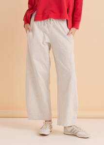 Pants: Eggy Basics Barrel leg Sweatshirt Grey Marl