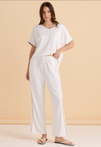 Pants: Betty. Asia’s Evelynwide leg jogger