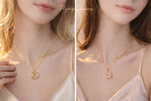 Flying Saucers Jewellery 1: Flying Saucers clover necklace gold +Rose gold